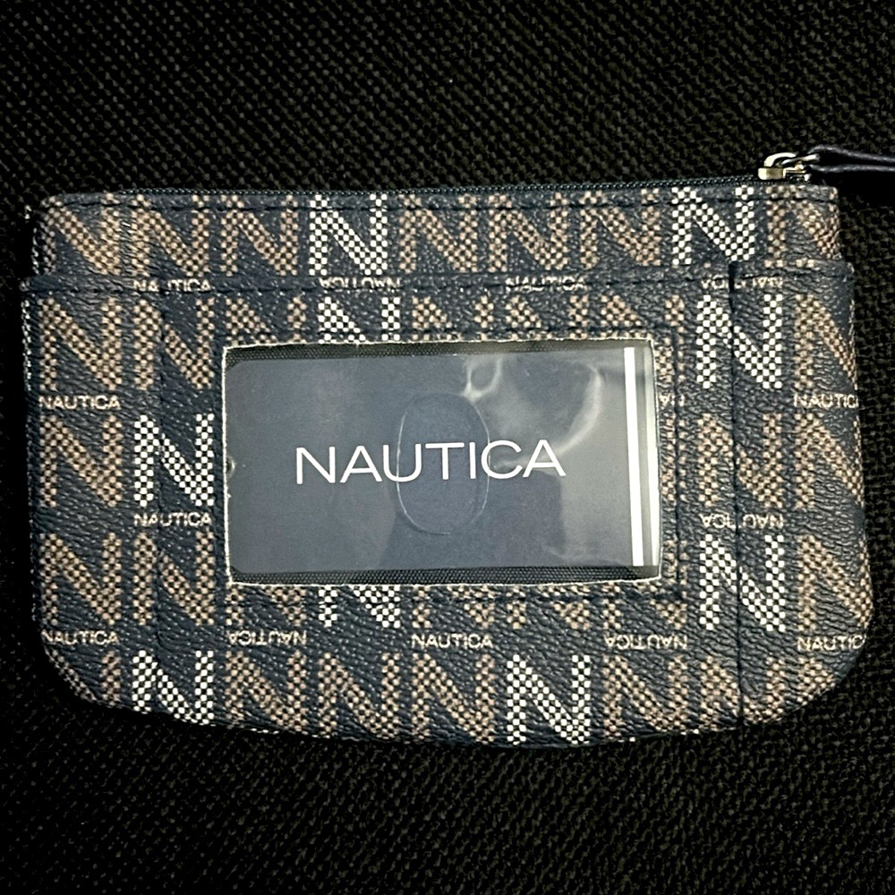 Nautica RFID Blocking Protection Snap/Mini/Coin Logo Graphic Print Wallet